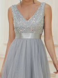 Women's Luxury Long Chiffon Dresses - Silver - Evening Dress - 22 W - Chiffon/Lace - image 17