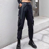 Women's Big Pockets Loose Cargo Pant - Black - Pants - XXXL - Polyester - image 8
