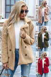 Women's Full Lapel Collar Sherpa Coat - Khaki - Sherpa Coat - 5XL - Polyester - image 2