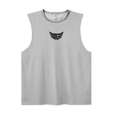 Gray sleeveless athletic tank top featuring a prominent black "MGF" logo with wing design on the front.