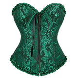 Women's Pretty Overbust Corset Bustier - Black/Green - 2550 / Front Zip / Corset - 7XL - Polyester - image 42