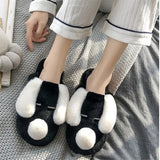 Women's Cartoon Pet Slippers - White/Black - Dog Slippers - 45 B - Plush - image 13