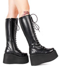 Women's Punk Motorcycle Platform Boots - Black - Punk Boots - 47 B - PU Leather - image 6