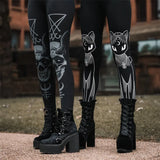 Women's Dark Grunge Gothic Punk Legging - Black - 1 / B230-1140 / Leggings - XL - Polyester - image 5