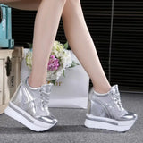 Women's Summer Mesh Platform Sneakers - Silver - Platform Sneaker - 7 B - EVA - image 6