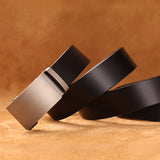 Men's Leather Handmade Automatic Belts - Black - Men's Belt - 135cm - Genuine Leather - image 3