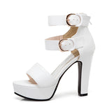 Women's High Strappy Platform Sandals - Red - Platform Sandals - 50 B - PU Leather - image 33