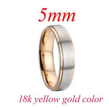 Men's Women's Titanium Wedding Rings - Gold/Silver - 4 - PV1818Y - 5mm - Ring - 5 - Titanium - image 9