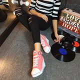 Women's High Top Platform Wedge Sneaker - White - Platform Sneakers - 43 B - Canvas - image 42