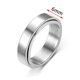 Men's Women's Fidget Spinner Rings - Silver - 1 / 6mm / KAR079 - 6 - Titanium - image 9