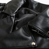 Men's Premium Faux Leather Biker Jacket - Black - Faux Leather Jacket - 5XL - PU Leather - image 22