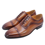 Men's Elegant Leather Oxford Brogue Shoe - Black - Formal Shoes - 12 B - Genuine Leather - image 13