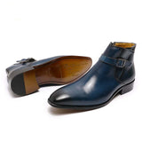 Men's Genuine Leather Formal Dress Boots - Blue - Men's Formal Boots - 12 B - Genuine Leather - image 2