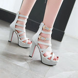 Women's Platform Gladiator Glitter Sandals - Silver - Gladiator Sandals - 48 B - PU Leather - image 14