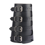 Unisex Leather Gauntlet Bracelets - Black - Gauntlet Bracelet - Medium - PU Leather - image 1