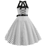 Women's Rockabilly Swing Halter Dress - White - Pettiskirt - XXL - Polyester - image 47
