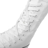 Women's Men's Canvas Mid-Calf Sneakers - White - Increase Heel - 43 B - Canvas - image 16