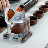 Pine Wood Resin Drink Coasters 6 Pcs - Brown - 1 / Square 6 Pcs Set and Base - Small - Pine Resin - image 4