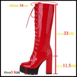Women's Motorcycle Chunky Platform Boots - Black - 1 /  Boots - 43 B - PU Leather - image 4