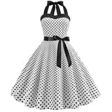 Women's Rockabilly Swing Halter Dress - White - Pettiskirt - XXL - Polyester - image 46