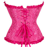 Women's Pretty Overbust Corset Bustier - Black - 819 / Front Clip / Corset - 7XL - Polyester - image 27