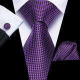 Men's 3 Pcs Purple Silk Wedding Tie Sets - Purple - 3198 - One Size - Silk - image 50