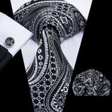 Men's 3 Pcs 100% Silk Luxury Tie Sets - C-3080 - One Size - Silk - image 21
