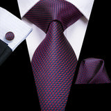 Funki Buys | Neckties | Men's 3 Pcs Purple Silk Wedding Tie Sets