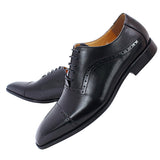 Men's Elegant Leather Oxford Brogue Shoe - Black - Formal Shoes - 12 B - Genuine Leather - image 23