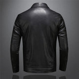 Men's Slim Fit Faux Leather Jacket - Black - 1 / No Fleece Jacket - 5XL - PU Leather - image 2