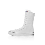 Women's Men's Canvas Mid-Calf Sneakers - White - Increase Heel - 43 B - Canvas - image 14