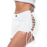 Women's Goth Punk Lace Up Denim Shorts - Black - Shorts - XXXL - Polyester Denim - image 7