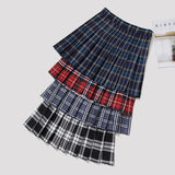 Women's Short Pleated Plaid Skirts A-line - Red - 888 / Plaid Mini Skirt - XXL - Polyester - image 7