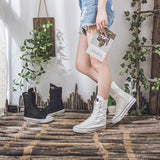 Women's Men's Canvas Mid-Calf Sneakers - White - Increase Heel - 43 B - Canvas - image 7