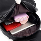 Backpacks Women's Quality Backpack Bag - Black - Backpack Handbag - Medium - PU Leather - image 3