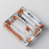 Pine Wood Resin Drink Coasters 6 Pcs - Brown - 1 / Square 6 Pcs Set and Base - Small - Pine Resin - image 5