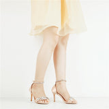 Women's Rhinestone Bridal Stilettos - Champagne - Evening Shoe - 15 B - Silk - image 33