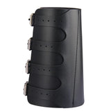 Unisex Leather Gauntlet Bracelets - Black - Gauntlet Bracelet - Medium - PU Leather - image 3