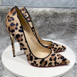 Women's Leopard Print High Heel Stilettos - Beige - 1 / 12cm Heel - 43 B - PU Suede Leather - image 11