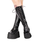 Women's Punk Motorcycle Platform Boots - Black - Punk Boots - 47 B - PU Leather - image 5