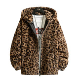 Women's Leopard Print Zip Hoodie Jacket - Brown - Jacket / 01 - Asian M is Eur XS - Cotton - image 1