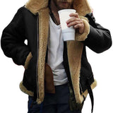 Men's Faux Leather Fur Lined Jacket - Black - Motorcycle Jacket - 5XL - PU Leather - image 3