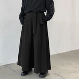 Men's Japanese Style Wide Leg Skirt Pants - Black - Skirt Pants - 5XL - Cotton - image 8