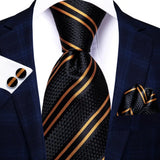 Men's 3 Pcs 100% Silk Luxury Tie Sets - C-3324 - One Size - Silk - image 2