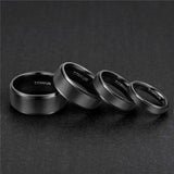 Men's Women's Titanium Engagement Ring - Black - 6mm - Wedding Ring - 4 - Tungsten Carbide - image 9