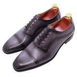Men's Elegant Leather Oxford Brogue Shoe - Black - Formal Shoes - 12 B - Genuine Leather - image 43