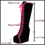 Women's High Luxury Gothic Platform Boots - Black - 1 / Lace Up - 10 B - PU Leather - image 21