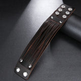 Men's Multi Layer Cosplay Wrist Band - Brown - Wide Wristband - Medium - Genuine Leather - image 6