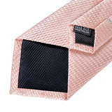 Men's 3 Pcs Silk Pink Wedding Tie Set - Pink - MJ-433 - Medium - Silk - image 6