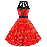 Women's Rockabilly Swing Halter Dress - White - Pettiskirt - XXL - Polyester - image 33